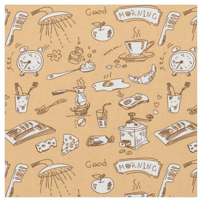 Frühstücks-Muster 2 Stoff (Nahaufnahme)