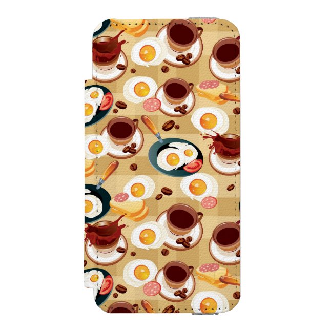 Frühstücks-Muster 3 Incipio iPhone Geldbeutel-Hülle (Folio Vorderseite)