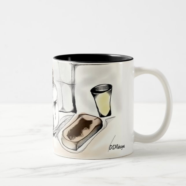 Frühstücks-Tasse Zweifarbige Tasse (Rechts)