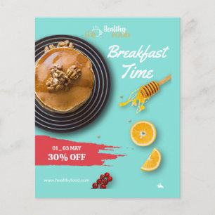Frühstücksangebot, Kaffeesalon-Frühstücksmenü Flyer
