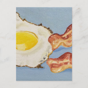 Frühstücksbild Bacon and Egg Postkarte