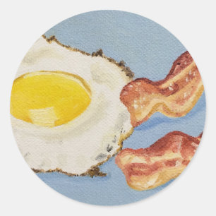Frühstücksbild Bacon and Egg Runder Aufkleber