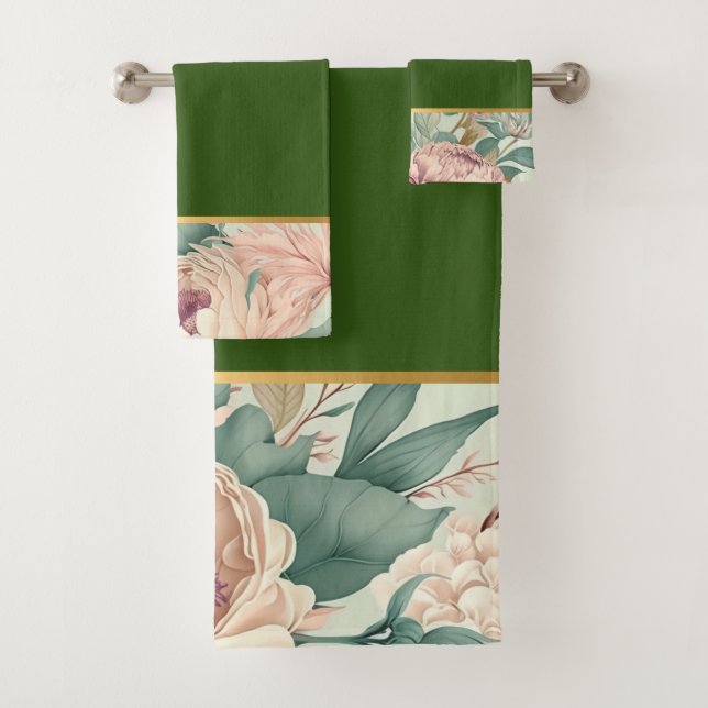 FRÜHSTÜCKSBLOOM GOLD BADEZIMMER TOWEL SET (Insitu)