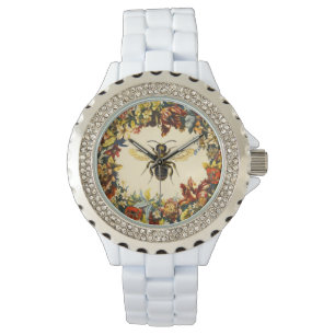 FRÜHSTÜCKSBLUMEN HONEY BIE / RINDFLEISCH ARMBANDUHR