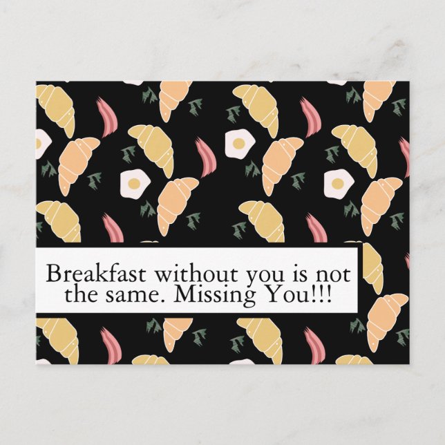 Frühstücksbüffet auf einem Croissant mit Schinken  Postkarte (Vorderseite)