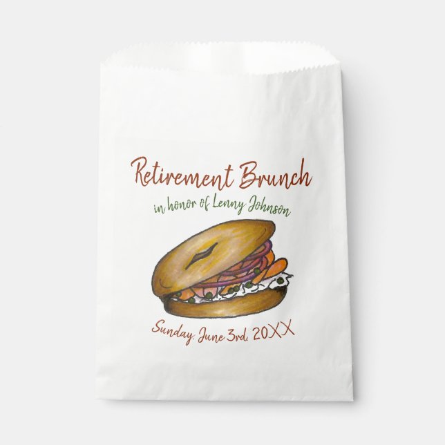 Frühstücksbuffet Brunch Bagel Lox Capers Zwiebel Geschenktütchen (Vorderseite)