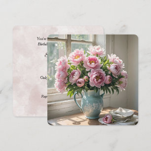 Frühstücksbuffet Brunch Peony Bouquet Einladung