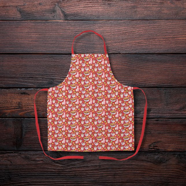 Frühstücksglätten und Früchte in Rot Schürze (Von Creator hochgeladen)