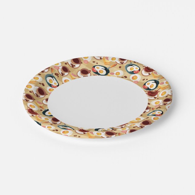 Frühstücksmuster 3 pappteller (Schrägansicht)