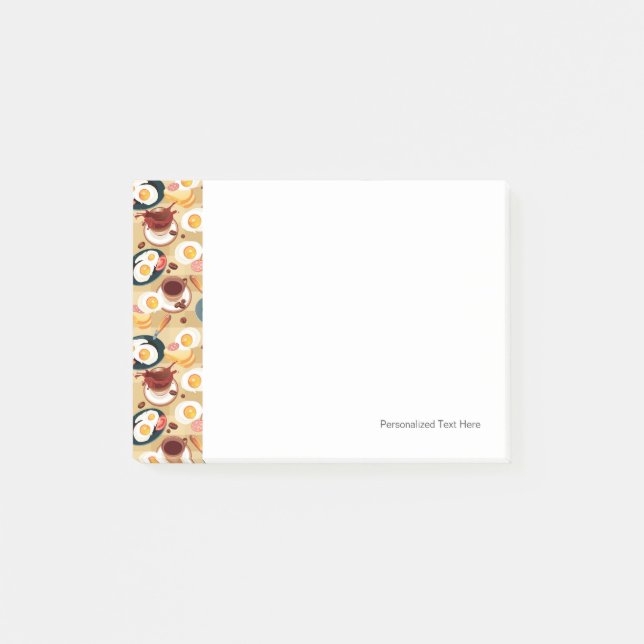 Frühstücksmuster 3 post-it klebezettel (Vorderseite)