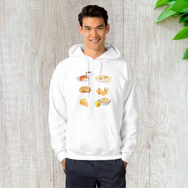 Frühstücksnahrung Kaffee, Croissant, Eier, Bagels Hoodie (Von Creator hochgeladen)
