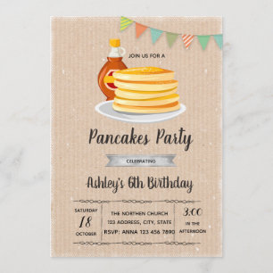 Frühstückspfannkuchen-Party Einladung