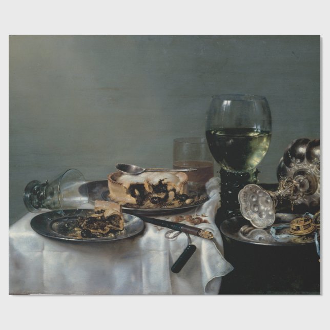 Frühstückstisch mit BlackBerry-Torte durch Heda Geschenkpapier (Flach)