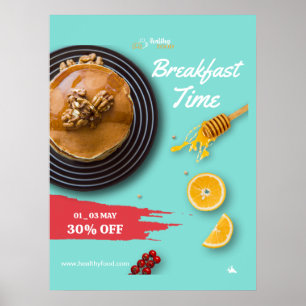 Frühstücksverkauf, Kaffeesalon-Frühstücksmenü Poster