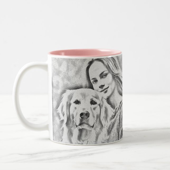 Frühstückswein Niedliches Trendangebot Zweifarbige Tasse (Links)