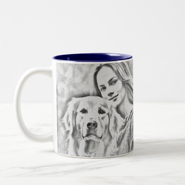 Frühstückswein Niedliches Trendangebot Zweifarbige Tasse (Links)