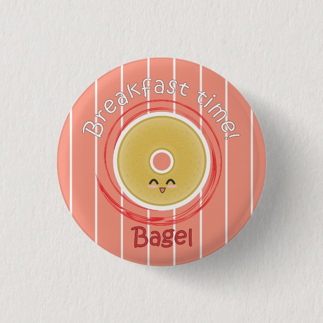 Frühstückszeit - Bagel Button (Vorderseite)