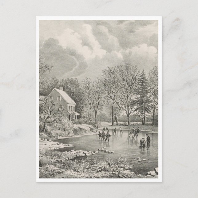 Frühwinterfarm Postkarte (Vorderseite)