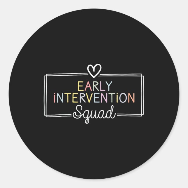 Frühzeitige Intervention Squad Behaviour Intervent Runder Aufkleber (Vorderseite)