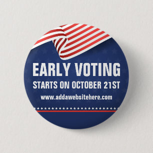 Frühzeitige Stimmabgabe 2026 Halbzeitwahl Amerikan Button