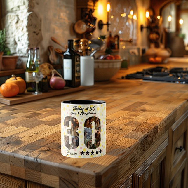 Fruit à 30 Photo Collage Mug - Nom personnalisé (Créateur téléchargé)