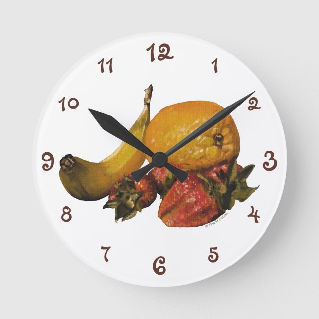 Fruit Acrylic Wall Clock Runde Wanduhr (Vorderseite)