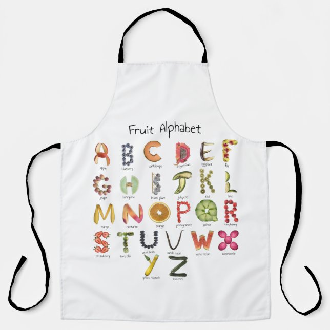 Fruit Alphabet | Obst ABC | Schürze der farbenfroh (Vorderseite)