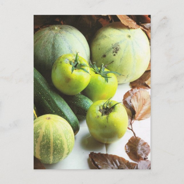 Fruit and vegetables, Green tomatoes and melons Postkarte (Vorderseite)