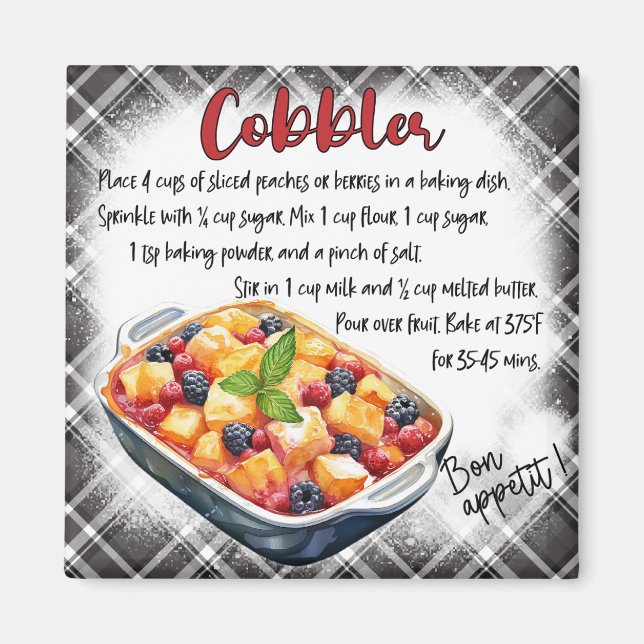 Fruit Cobbler Recipe Magnet (Vorne)