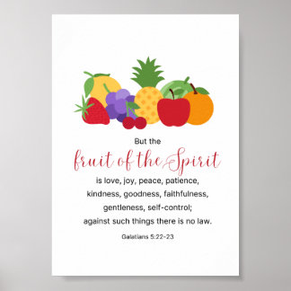 Fruit de l'Esprit Bible chrétienne Verse Poster