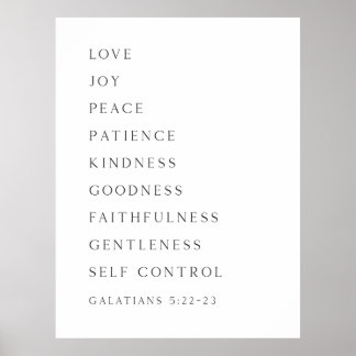 Fruit de l'Esprit Galates 5:22-23 Poster