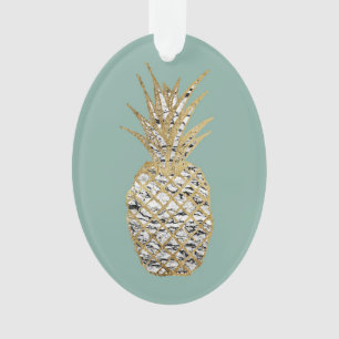Fruit de marbre chic moderne d'ananas d'or