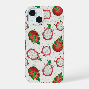 Fruit du dragon rouge sur fond blanc cassé