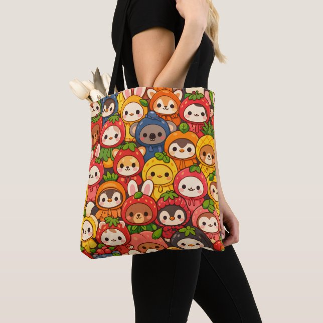 Fruit Friends Parade | Süße Tier Chibi Tasche (Von Nahem)