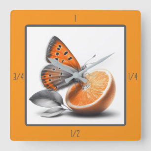 Fruit - Horloge murale papillon