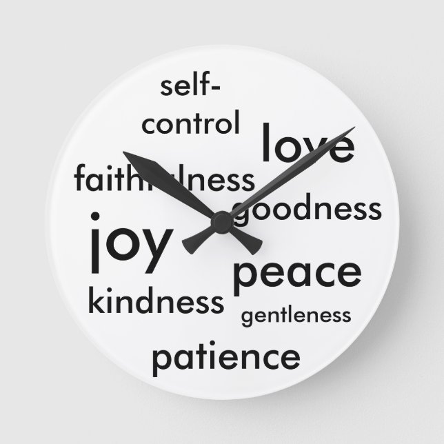Fruit of the Spirit Clock Runde Wanduhr (Vorderseite)
