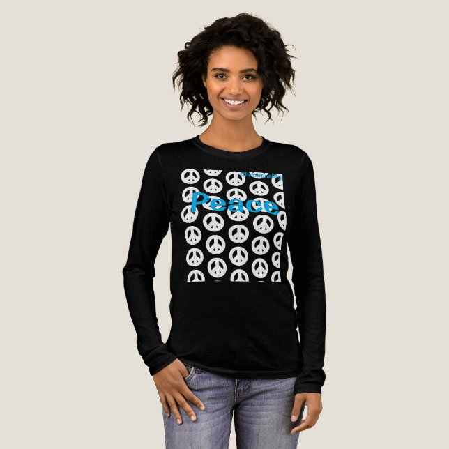 fruit of the spirit peace on blk long sleeve. Tri-Blend shirt (Volle Vorderseite)