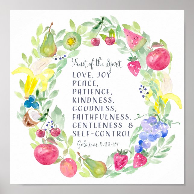 Fruit Of the Spirit Watercolor Artwork Poster (Vorne)