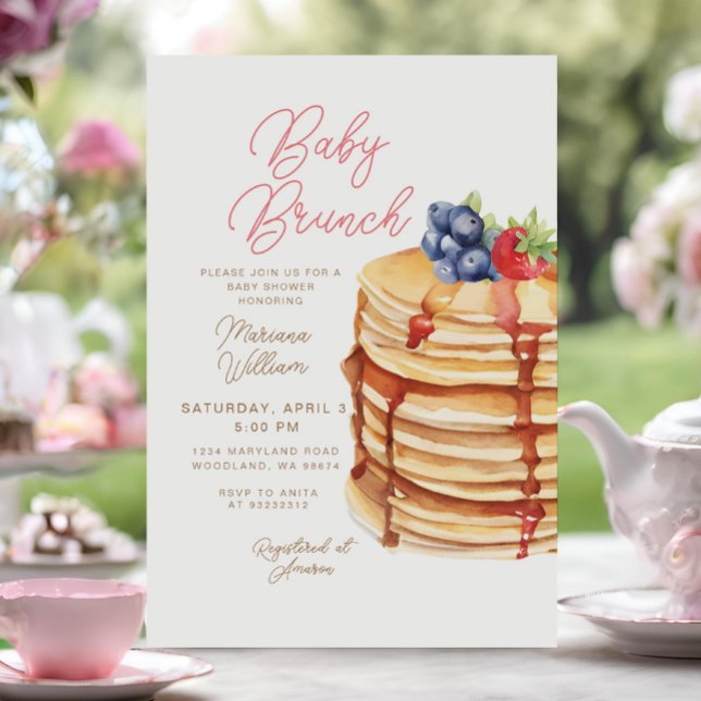 Fruit Pancakes Baby Dusche Brunch Einladung (Von Creator hochgeladen)