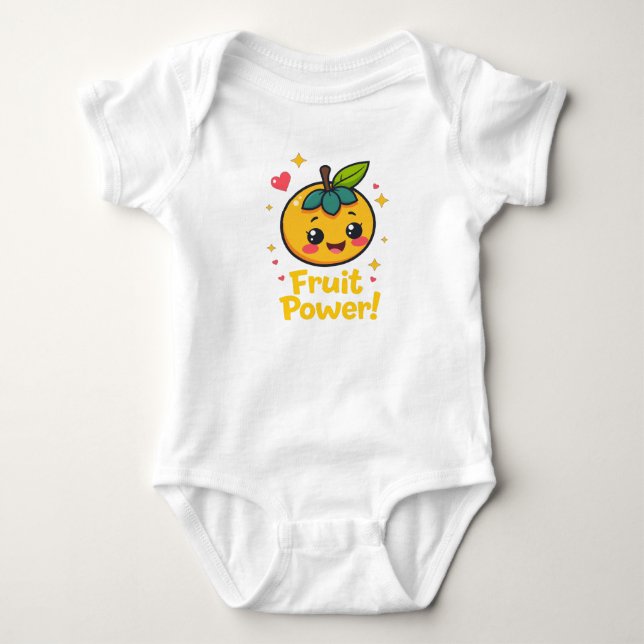 "Fruit Power" desing Baby Baby Strampler (Vorderseite)