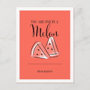 Fruit Pun Melon Valentine Carte postale