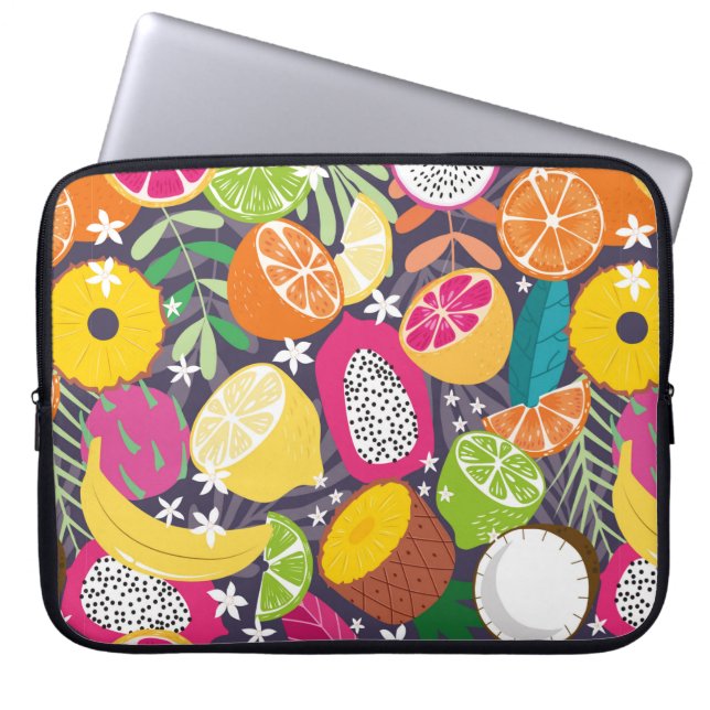 Fruit seamless pattern, collection of exotic tropi laptopschutzhülle (Vorderseite)