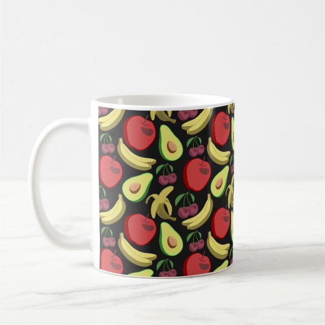 Fruit seamless pattern | colorful tropical fruit kaffeetasse (Links)