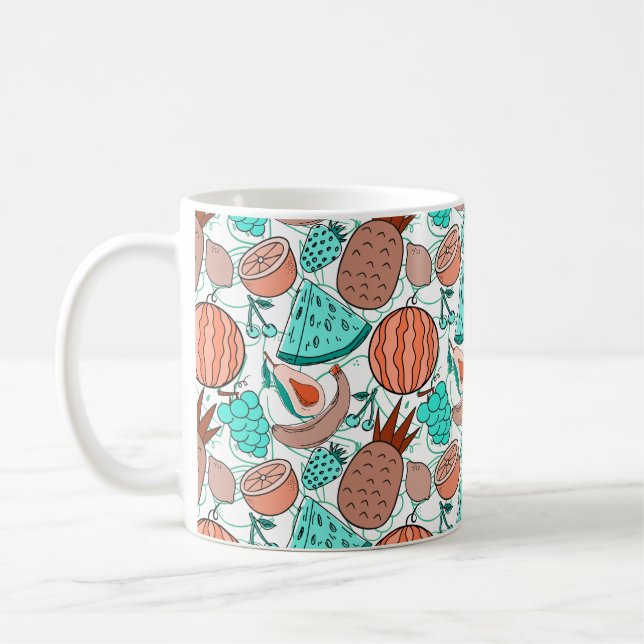 Fruit seamless pattern | Fruit surface pattern 39 Kaffeetasse (Links)
