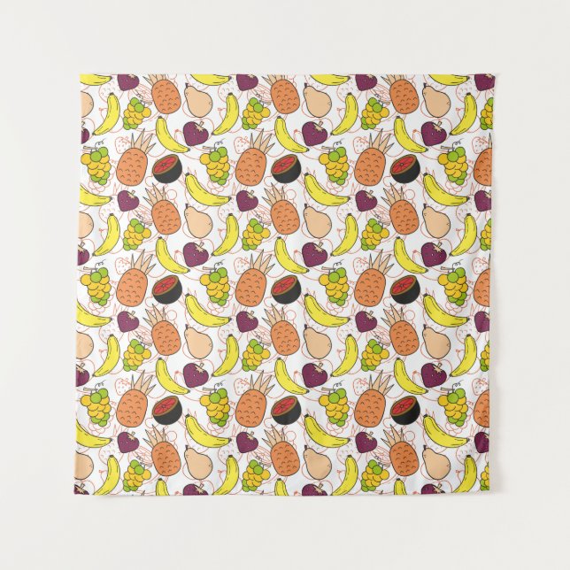 Fruit seamless pattern | Fruit surface pattern 50 Wandteppich (Vorderseite)
