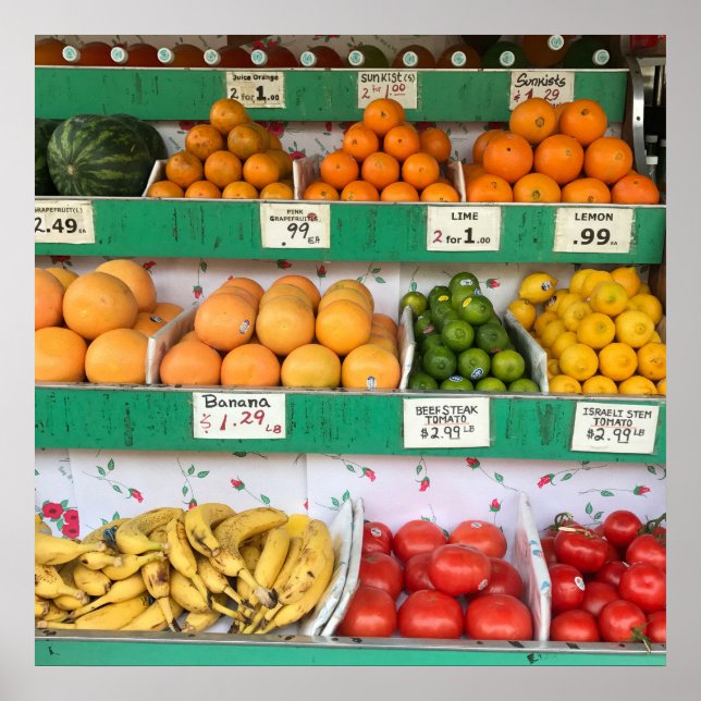 Fruit Stand, Columbus Avenue, New York City, NYC Poster (Vorne)