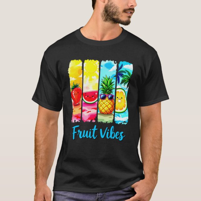 Fruit Vibes Summer Cute Cartoon Fruits T-Shirt (Vorderseite)
