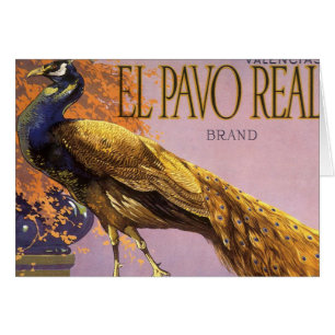 Fruit vintage Crate Étiquette Art El Pavo Peacock 