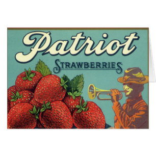 Fruit vintage Crate Étiquette Art Patriot Fraises