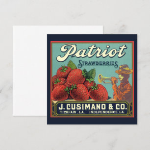 Fruit vintage Crate Étiquette Fraises Invitation